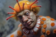 clown-portrait-orange-underwater