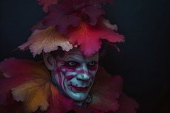 clown-portrait-leaves_